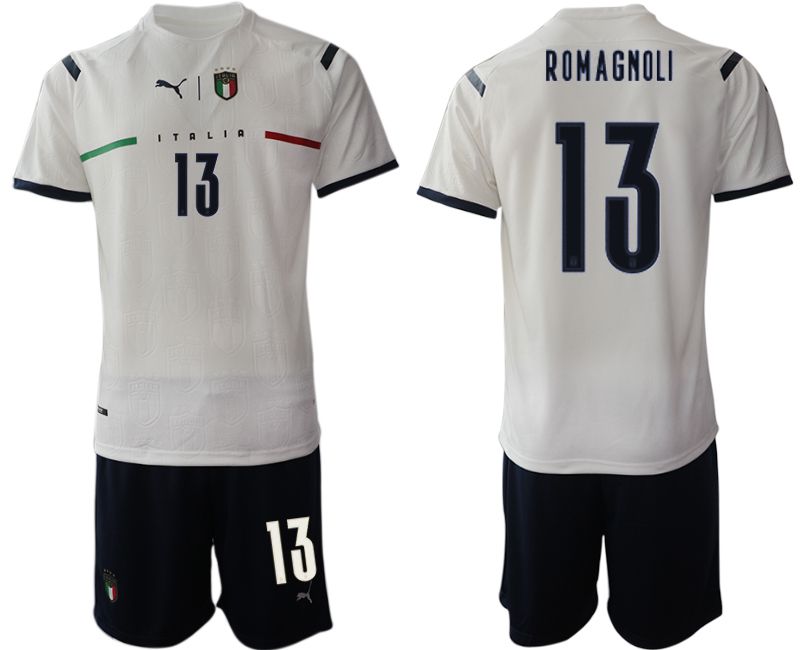 Men 2020-2021 European Cup Italy away white #13 Soccer Jersey->italy jersey->Soccer Country Jersey